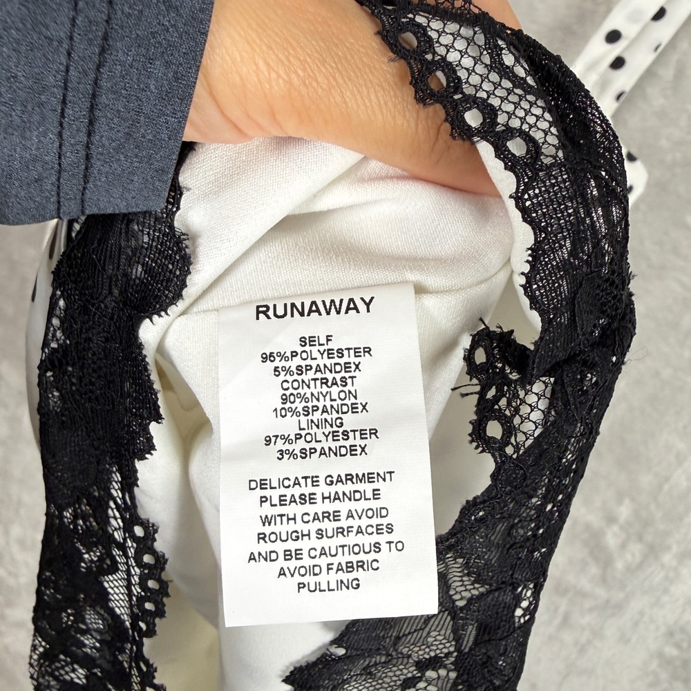 Runaway The Label Polka Dot Lace Mini Dress Sz Small chic euro summer vacation - Picture 6 of 9